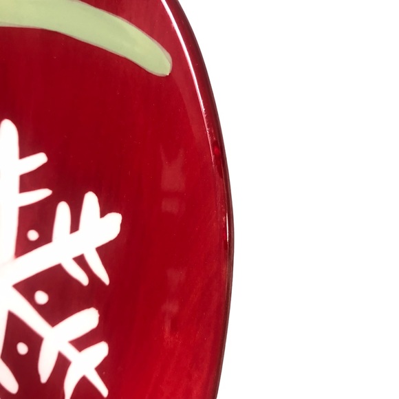 HALLMARK Pair of Christmas Snowflake Red Mitten Candy Snack Serving Dishes - Picture 5 of 10